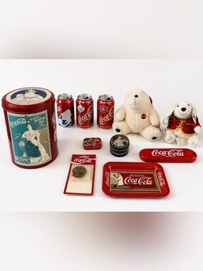 Coca-Cola Memorabilia Set with Red and White Accents